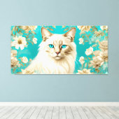Lila Lynx Point Siamese portretkunst Canvas Afdruk (Insitu (Houten vloer))