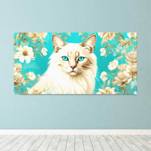Lila Lynx Point Siamese portretkunst Canvas Afdruk (Insitu (Houten vloer))