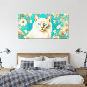 Lila Lynx Point Siamese portretkunst Canvas Afdruk (Insitu (Slaapkamer))