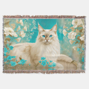 Lila Lynx Point Siamese portretkunst Deken