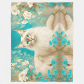 Lila Lynx Point Siamese portretkunst Fleece Deken (Voorkant)