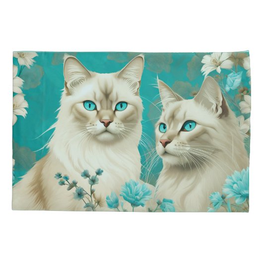 Lila Lynx Point Siamese portretkunst Kussensloop (Achterkant)