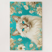 Lila Lynx Point Siamese portretkunst Legpuzzel (Verticaal)