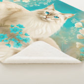 Lila Lynx Point Siamese portretkunst Sherpa Deken (3/4)