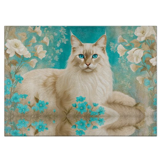 Lila Lynx Point Siamese portretkunst Snijplank (Voorkant)