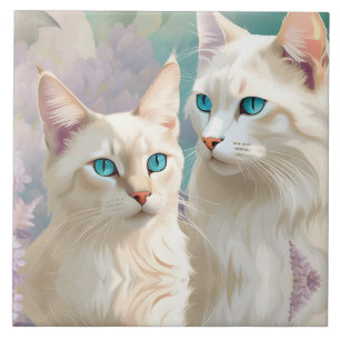 Lila Lynx Point Siamese portretkunst Tegeltje