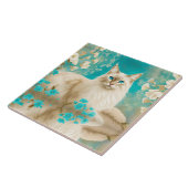 Lila Lynx Point Siamese portretkunst Tegeltje (Zijkant)