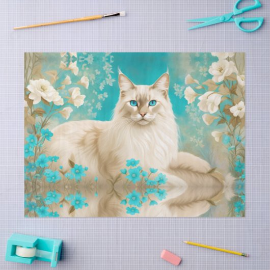 Lila Lynx Point Siamese portretkunst Tissuepapier (Craft)