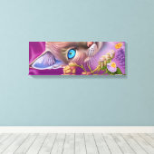 Lila Lynx-punt Siamese kat in paars Canvas Afdruk (Insitu (Houten vloer))