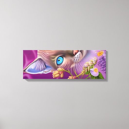 Lila Lynx-punt Siamese kat in paars Canvas Afdruk (Voorkant)