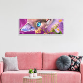 Lila Lynx-punt Siamese kat in paars Canvas Afdruk (Insitu (Woonkamer))