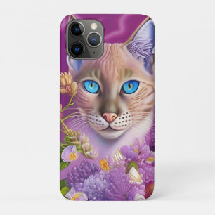 Lila Lynx-punt Siamese kat in paars Case-Mate iPhone Case