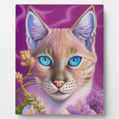 Lila Lynx-punt Siamese kat in paars Fotoplaat (Voorkant)