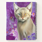 Lila Lynx-punt Siamese kat in paars Notitieboek (Achterkant)