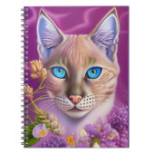 Lila Lynx-punt Siamese kat in paars Notitieboek (Voorkant)
