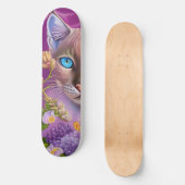 Lila Lynx-punt Siamese kat in paars Persoonlijk Skateboard (Voorkant)