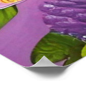 Lila Lynx-punt Siamese kat in paars Poster (Hoek)