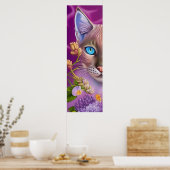 Lila Lynx-punt Siamese kat in paars Poster (Keuken)