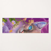 Lila Lynx-punt Siamese kat in paars Yogamat (Voorkant (horizontaal))