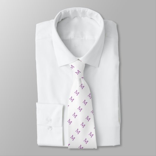 Lila Maatwerk Monogram Stropdas (Gebonden)