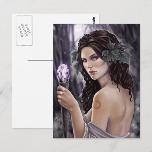 Lila Magisch Briefkaart (Voorkant / Achterkant)