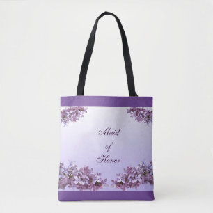 Lila Maid of Honor bruiloft Canvas tas