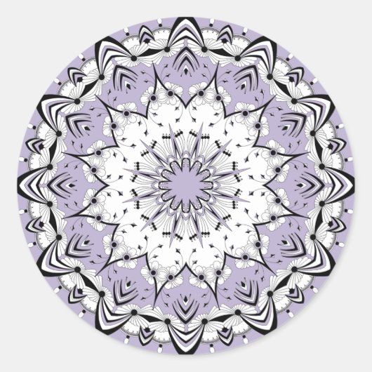 Lila Mandala (Design 3) Stickers (Voorkant)