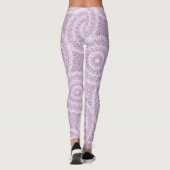 Lila mandala geometrisch patroon leggings (Achterkant)