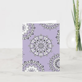 Lila Mandalas 2 gevouwen Wenskaart Kaart