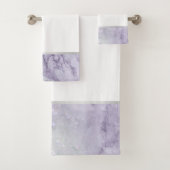 LILA MARBLE SILVER BATHROOM TOWEL SET BAD HANDDOEK (Insitu)