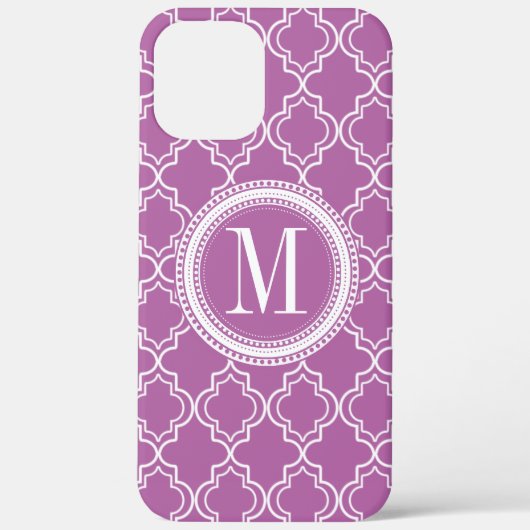 Lila Marokkaans Trellis Monogram Case-Mate iPhone Case (Achterkant)