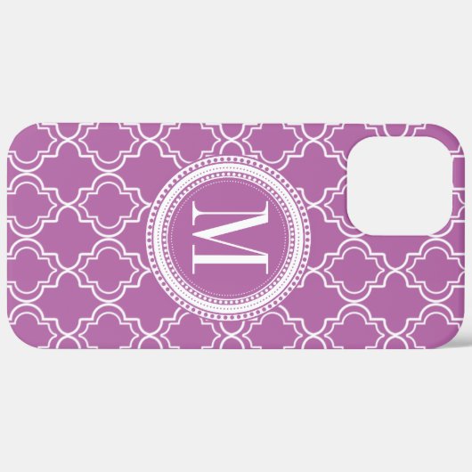 Lila Marokkaans Trellis Monogram Case-Mate iPhone Case (Achterkant / Rechts)