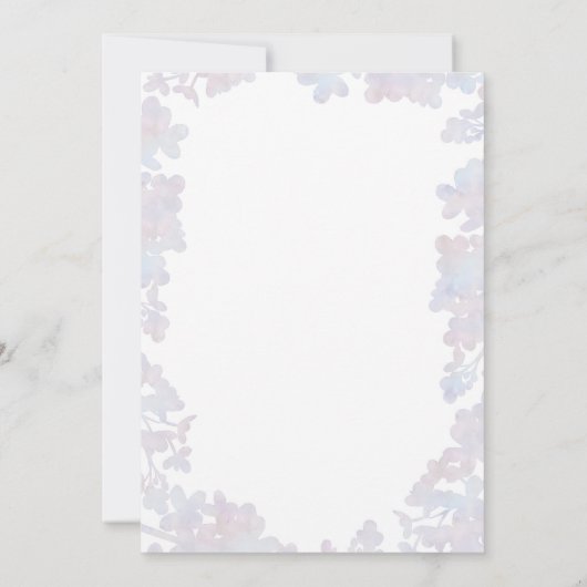 Lila Mason Jar | Waterverf Bloemen Verjaardagsfees Kaart (Achterkant)