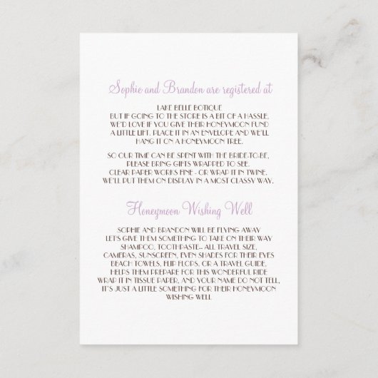 Lila Mason Jars Vrijgezellenfeest Enclosure Card Informatiekaartje (Achterkant)