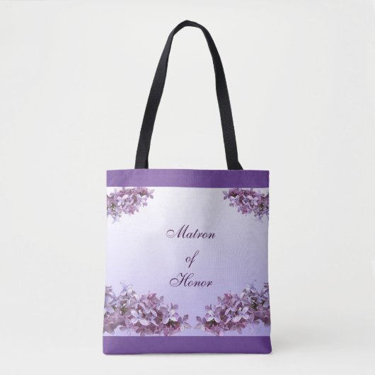 Lila Matron of Honor bruiloft Canvas tas (Voorkant)