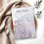 LILA MAUVE BLAUW AGATE MARBLE KETTING DISPLAY VISITEKAARTJE