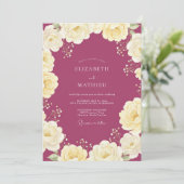Lila Mauve Crème Ranunculus Eucalyptus Bruiloft Kaart (Staand voorkant)