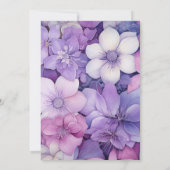 Lila, Mauve, en Zilveren Bloemenhuwelijk Kaart (Achterkant)