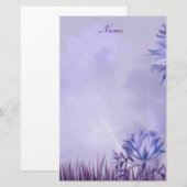 Lila Mauve Flower Briefpapier (Voorkant / Achterkant)