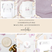 Lila, Mauve Paarse Pastel Delicate Floral Wedding Kaart