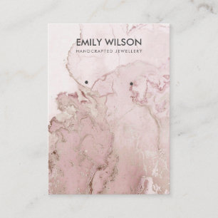 LILA MAUVE PINK AGATE MARBLE EARRING DISPLAY CARD VISITEKAARTJE