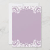 Lila Mauve & White Lace Elegant Sweet 16 Party Kaart (Achterkant)