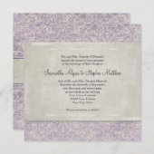 Lila met grijs  Frans Regency Lace Etched Kaart (Voorkant / Achterkant)