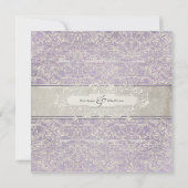 Lila met grijs  Frans Regency Lace Etched Kaart (Achterkant)