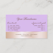 Lila met Roos Gold Decor en geweldige ventilator Visitekaartje (Achterkant)