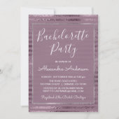 Lila Metallic Folie Modern Bachelorette Party Kaart (Voorkant)