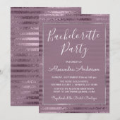 Lila Metallic Folie Modern Bachelorette Party Kaart (Voorkant / Achterkant)