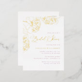 Lila minimalistisch handgetekend Vrijgezellenfeest Folie Uitnodiging Briefkaart (Voorkant / Achterkant)