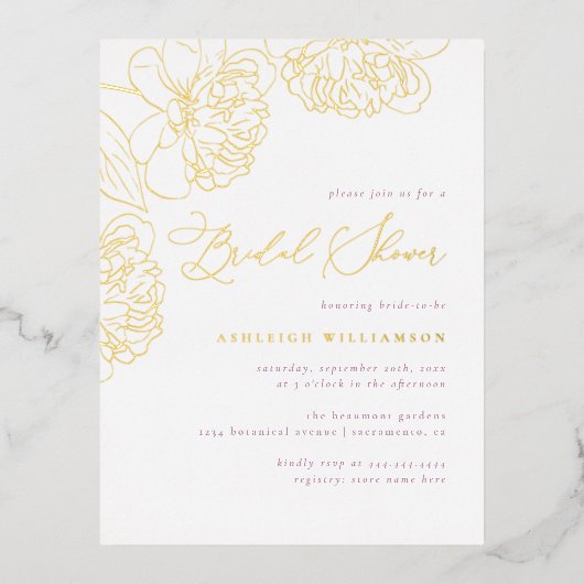 Lila minimalistisch handgetekend Vrijgezellenfeest Folie Uitnodiging Briefkaart (Voorkant)