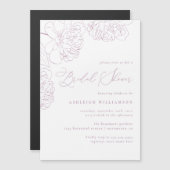 Lila minimalistisch handgetekend Vrijgezellenfeest Magnetische Uitnodiging (Voorkant / Achterkant)